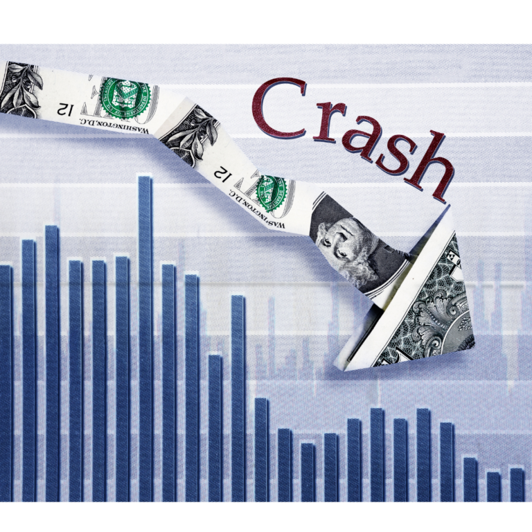 market crash after retirement concept graphic